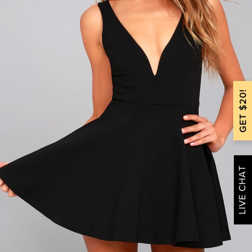 LuLus black skater dress